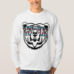 Trans Mama Bear Proud Mom Ally Transgender Rainbow T-Shirt