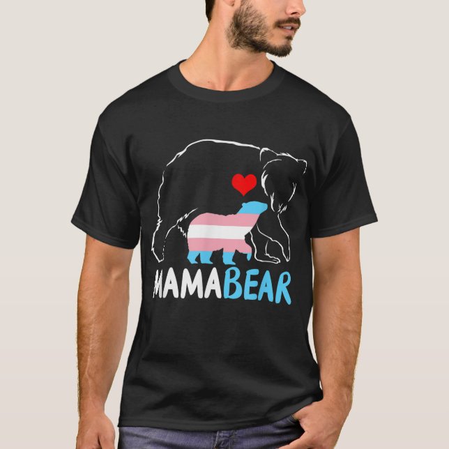 Trans Mama Bear Proud Mom Rainbow Transgender Moth T-Shirt (Front)