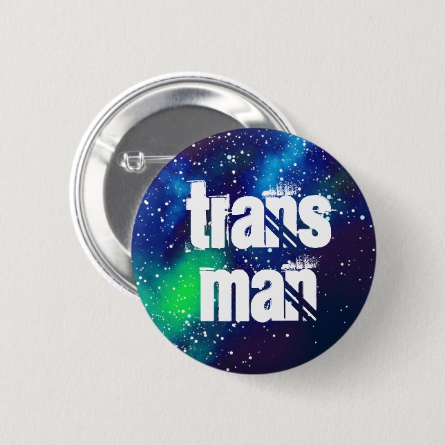 Trans Man Customizable Galaxy Identity 2 Inch Round Button (Front & Back)