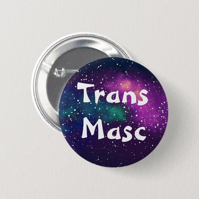 Trans Masc Customizable Galaxy Identity 2 Inch Round Button (Front & Back)