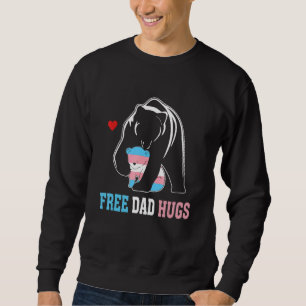 Trans Papa Bear Free Dad Hugs Rainbow Transgender  Sweatshirt