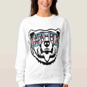 Trans Papa Bear Proud Dad Ally Transgender Rainbow Sweatshirt