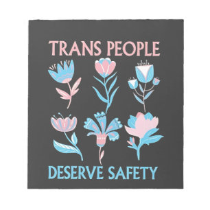 Trans People Deserve Safety Pride Month LGBTQ Notepad