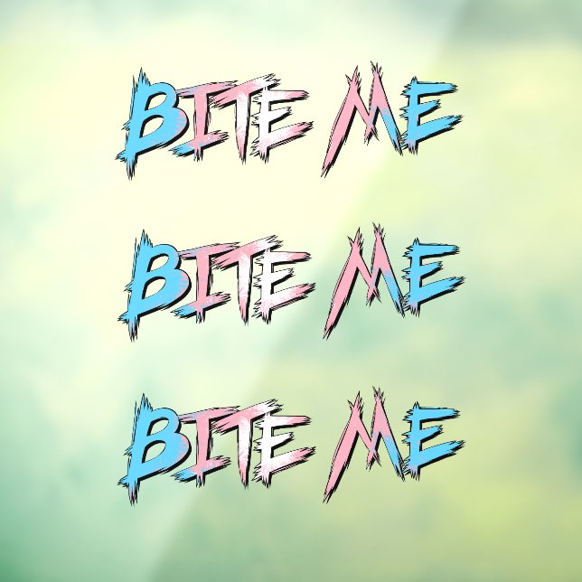 Trans Pride Bite Me Window Cling (Sheet 3)