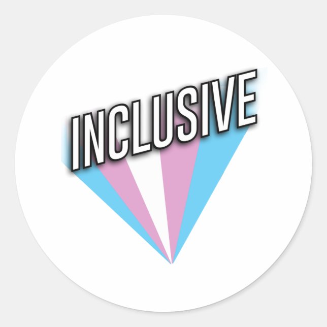 Trans Pride Burst - Inclusive Classic Round Sticker (Front)