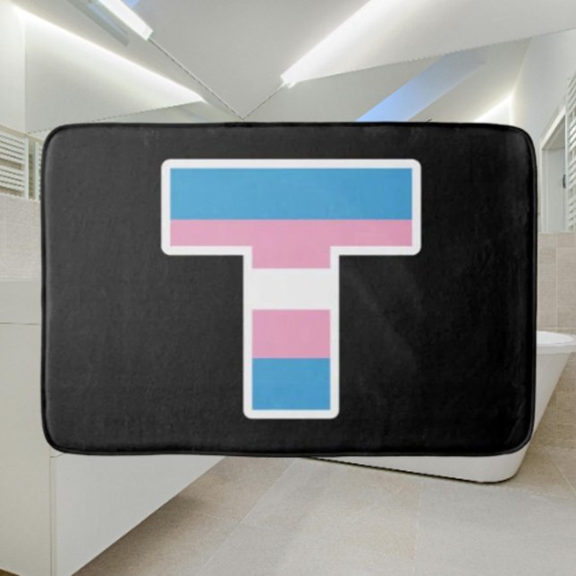 Trans Pride Capital T Bath Mat (Creator Uploaded)