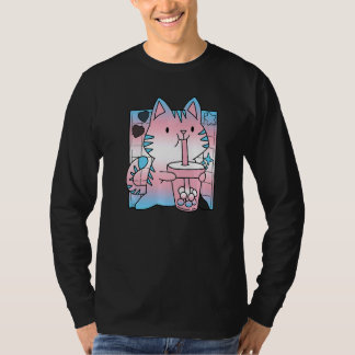 Trans Pride Cat Cat Mom Lgbt Gay Lgbtq Pride Mont T-Shirt