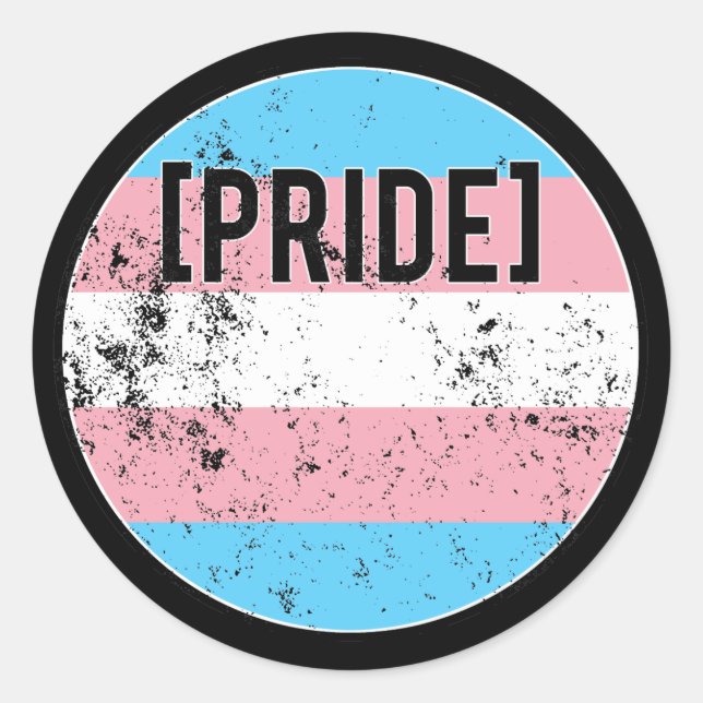 Trans Pride Circle Classic Round Sticker (Front)
