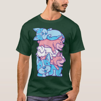 Trans Pride Corgi Pile Transgender T-Shirt