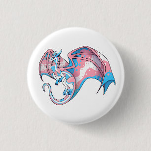 Trans Pride Dragon 1 Inch Round Button