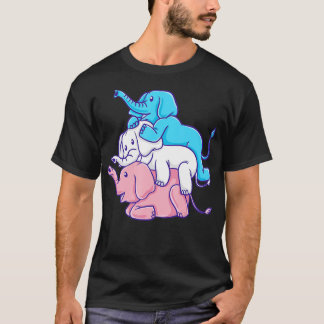 Trans Pride Elephant Pile Transgender T-Shirt
