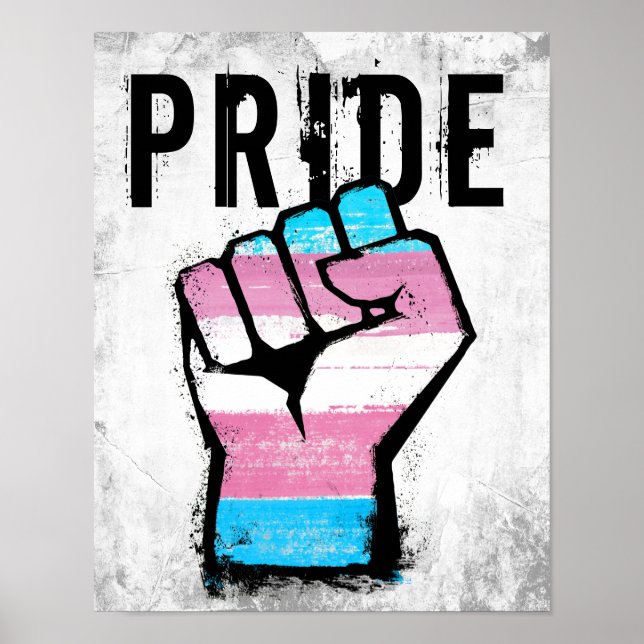 Trans Pride Fist Poster (Front)