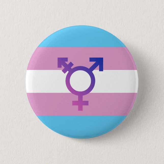 Trans Pride Flag 2 Inch Round Button (Front)
