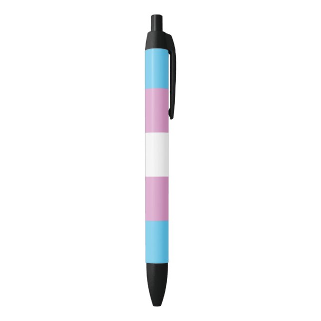 Trans Pride Flag Black Ink Pen (Bottom (Vertical))