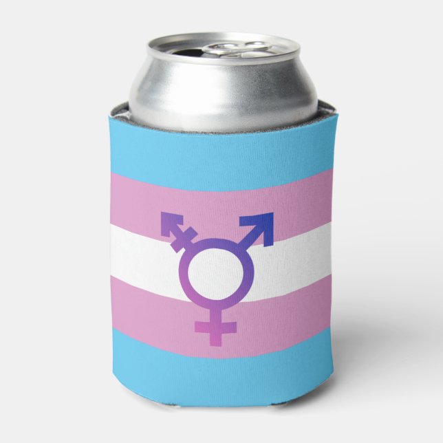 Trans Pride Flag Can Cooler (Can Front)