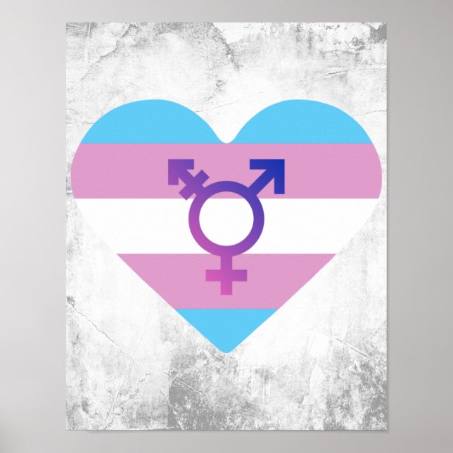 Trans Pride Flag Heart Poster (Front)