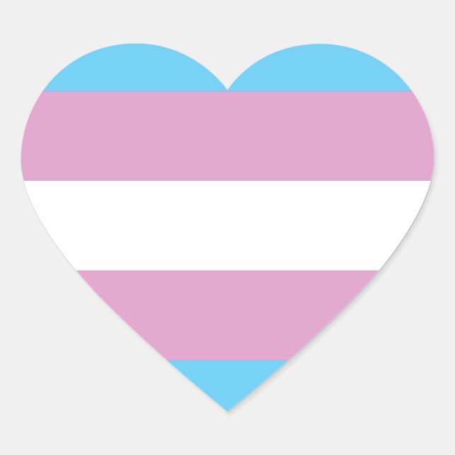 Trans Pride Flag Heart Sticker (Front)