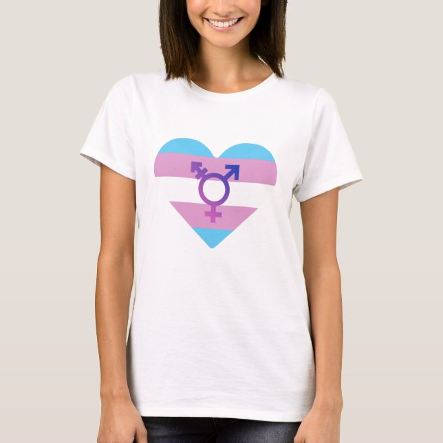 Trans Pride Flag Heart T-Shirt (Front)