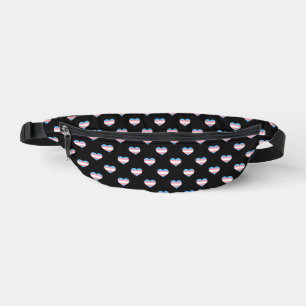 Trans Pride Flag Hearts Pattern Transgender Pride Fanny Pack