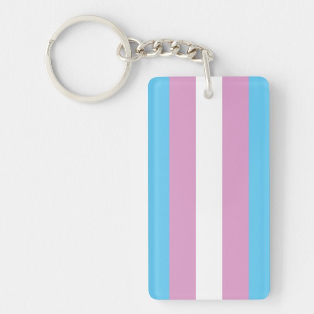 Trans Pride Flag Keychain (Front)