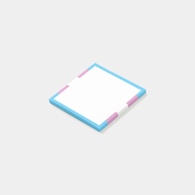 Trans Pride Flag Post-it Notes (Angled)