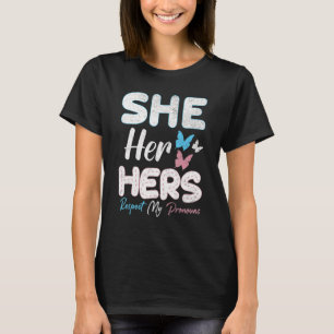 Trans Pride Flag Pronouns Trans Women  Proud Trans T-Shirt