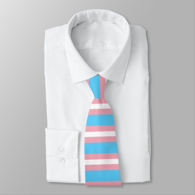Trans Pride Flag Tie (Tied)