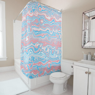 Trans Pride Flag Trippy Boho Groovy Wavy Stripes