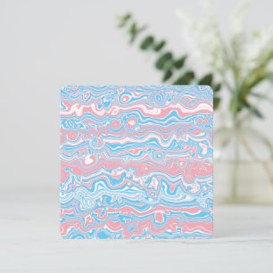 Trans Pride Flag Trippy Boho Groovy Wavy Stripes Holiday Card