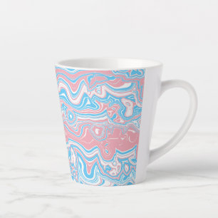 Trans Pride Flag Trippy Boho Groovy Wavy Stripes Latte Mug