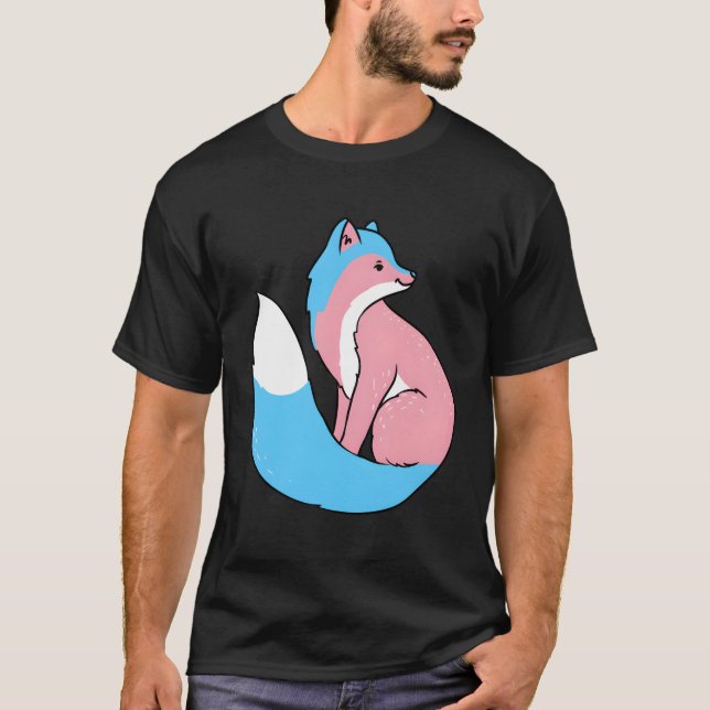 Trans Pride Fox Transgender Gift T-Shirt (Front)