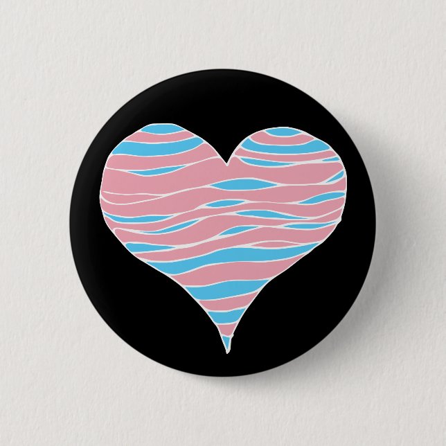 Trans Pride Heart 2 Inch Round Button (Front)
