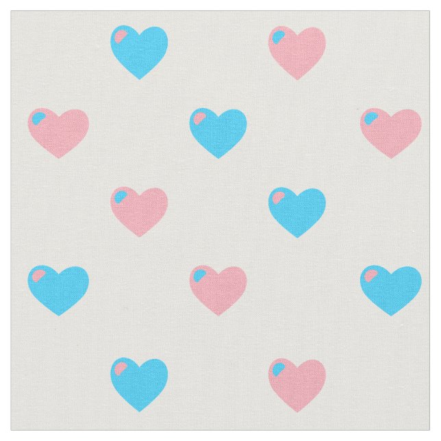 Trans Pride Hearts Fabric (Close Up)