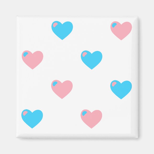 Trans Pride Hearts Magnet (Front)