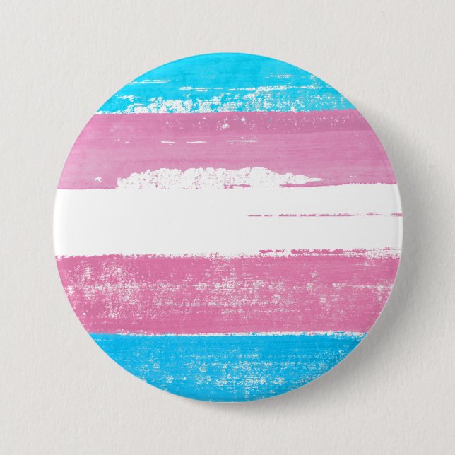Trans Pride Paint 3 Inch Round Button (Front)