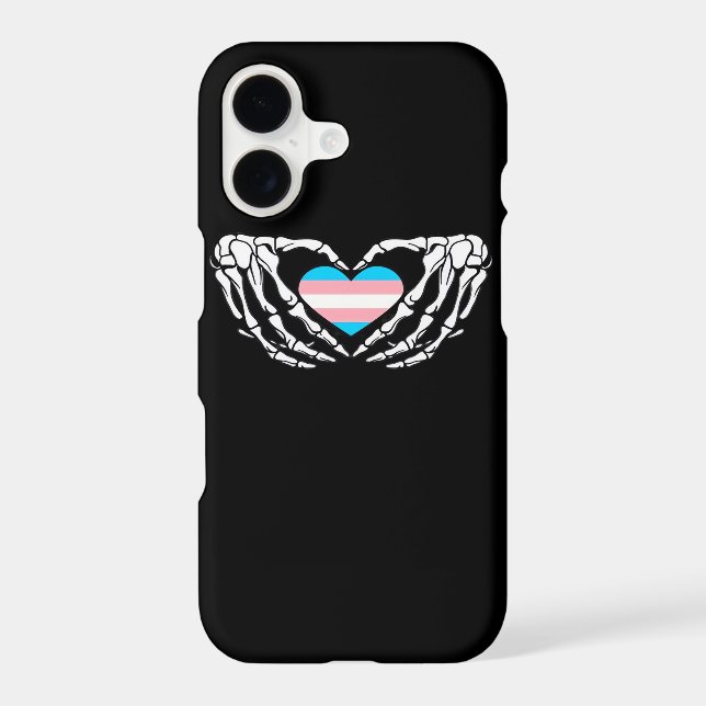 Trans Pride Skeleton Halloween Goth Heart Creative (Back)