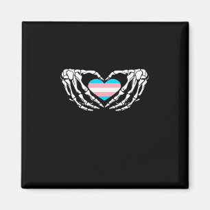 Trans Pride Skeleton Halloween Transgender Goth He Magnet