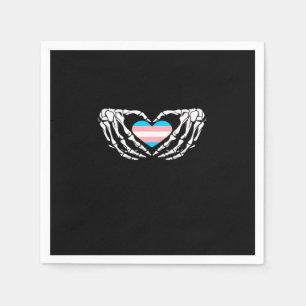 Trans Pride Skeleton Halloween Transgender Goth He Napkin