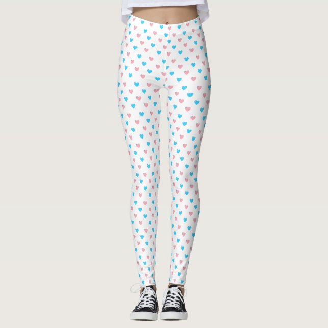 Trans Pride Small Hearts Leggings (Front)