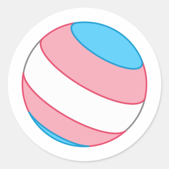 Trans Pride Sphere Classic Round Sticker (Front)