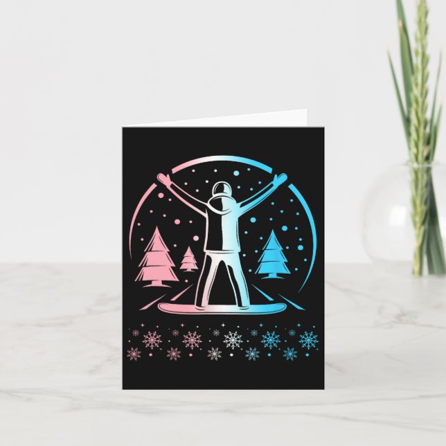 Trans Pride Subtle Lgbtq Gay Pride Winter Snowboar Card (Front)