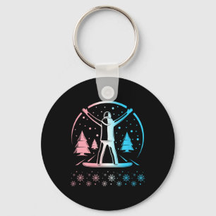 Trans Pride Subtle Lgbtq Gay Pride Winter Snowboar Keychain