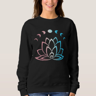 Trans Pride Subtle Yoga Moon Phase Lotus Flower Tr Sweatshirt