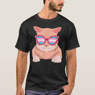 Trans Pride Sunglasses Transseual Flag Cat LGBT Tr T-Shirt