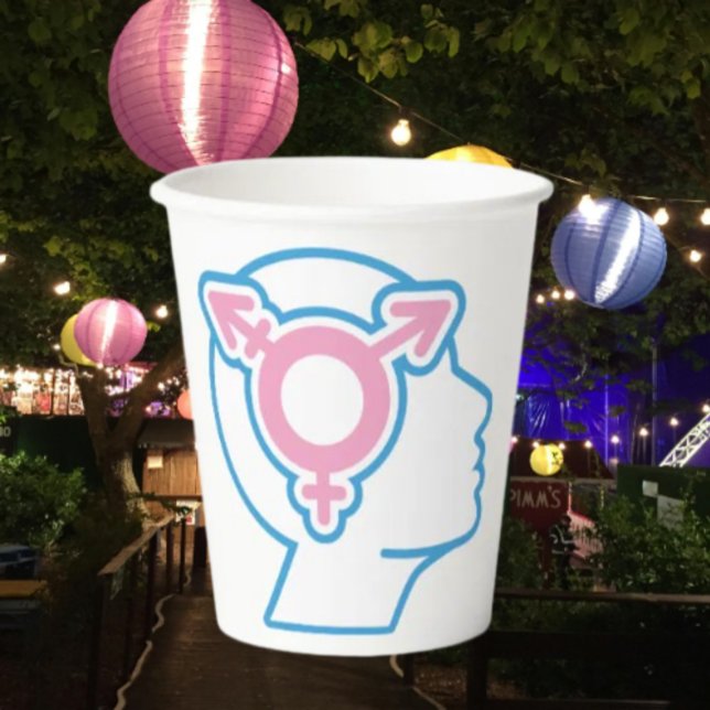 Trans Pride Symbol Paper Cups (Creator Uploaded)