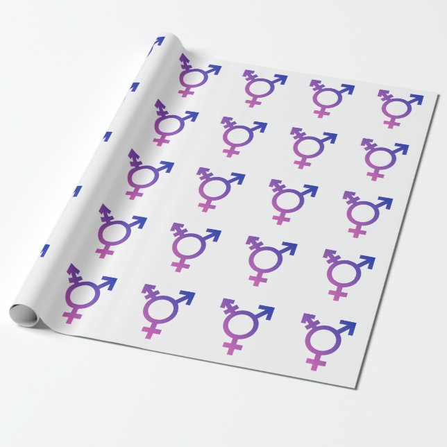 Trans Pride Symbol Wrapping Paper (Unrolled)