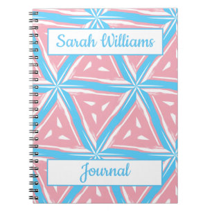 Trans Pride Triangle Pattern Spiral Notebook