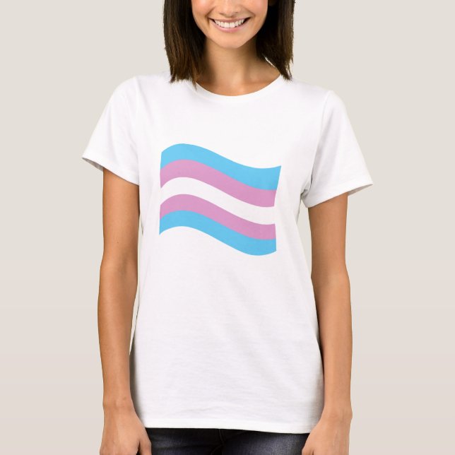 Trans Pride Wavy Flag T-Shirt (Front)