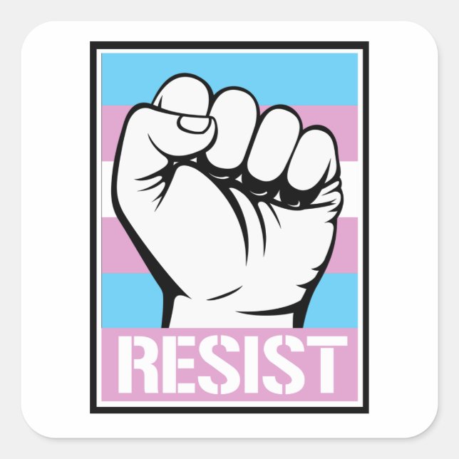 Trans Resistance T-Shirt Square Sticker (Front)