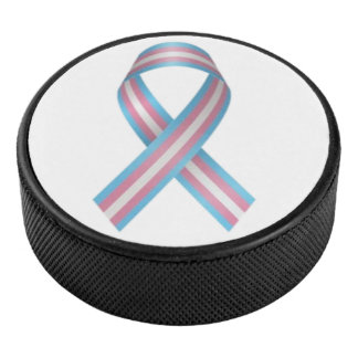 Trans ribbon with white background hockey puck